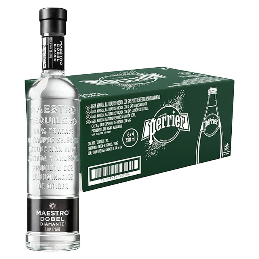 Pack 24 Agua Perrier 330 ml + Tequila Maestro Dobel Diamante 700 ml