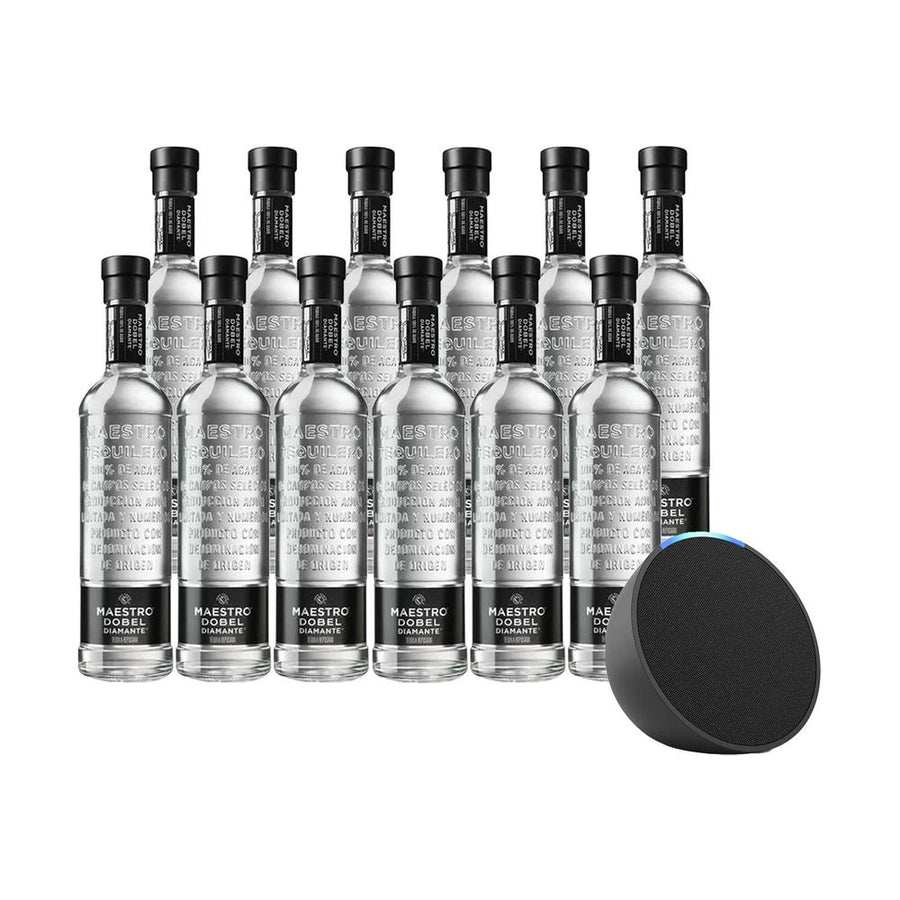 Pack de 12 Tequila Maestro Dobel Diamante S/Estuche 700 ml + Alexa Echo Pop