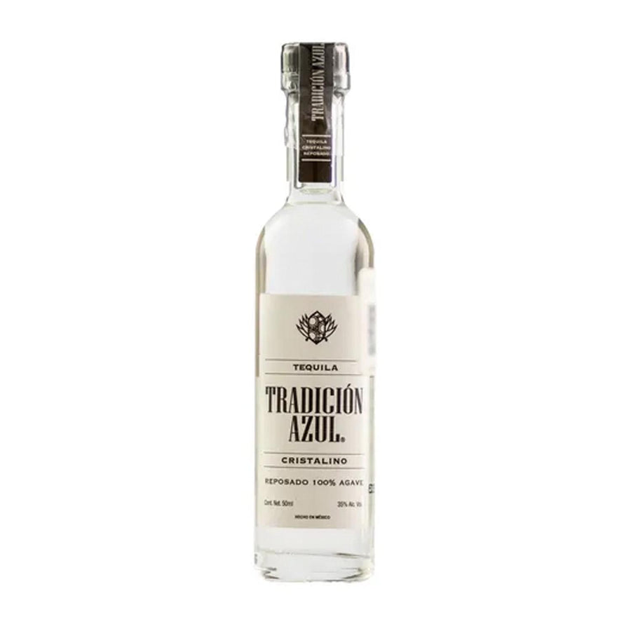 Pack de 4 Tequila Tradición Azul Añejo Cristalino 50 ml