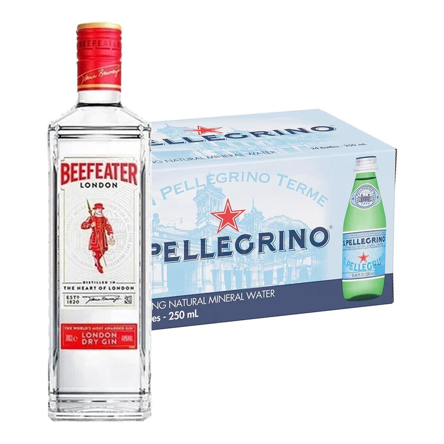 Pack 24 Agua San Pellegrino 250 ml + Ginebra Beefeater Seca 750 ml