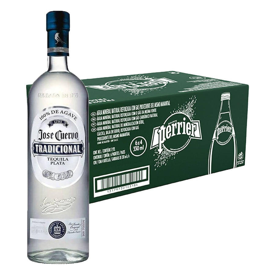 Pack 24 Agua Perrier 330 ml + Tequila Jose CuervoTradicional Plata 950 ml
