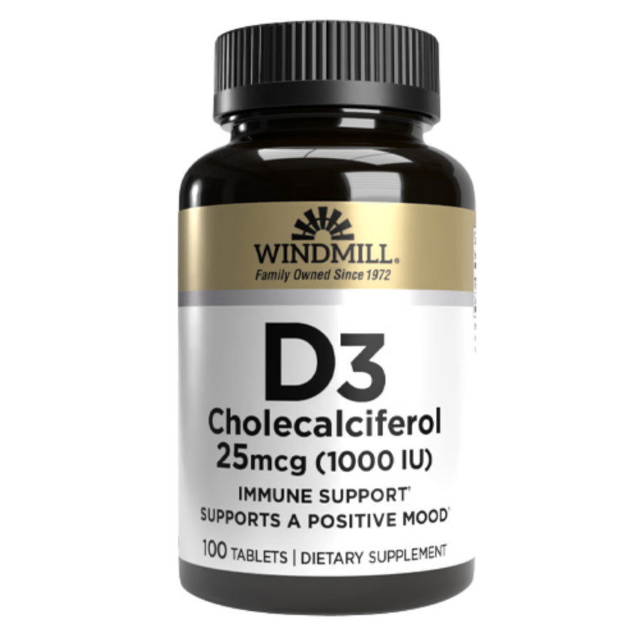 WINDMILL Vitamina D3 25 mcg colecalciferol 100 Tabletas