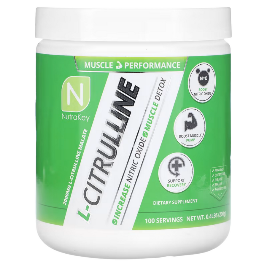Oxido nitrico Nutrakey Citrulina polvo 200gr (100 servicios)