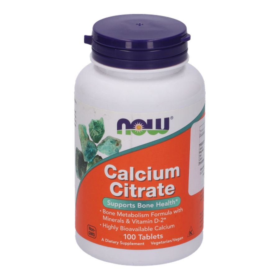 Citrato de calcio Now Calcium Citrate 100 Tabletas