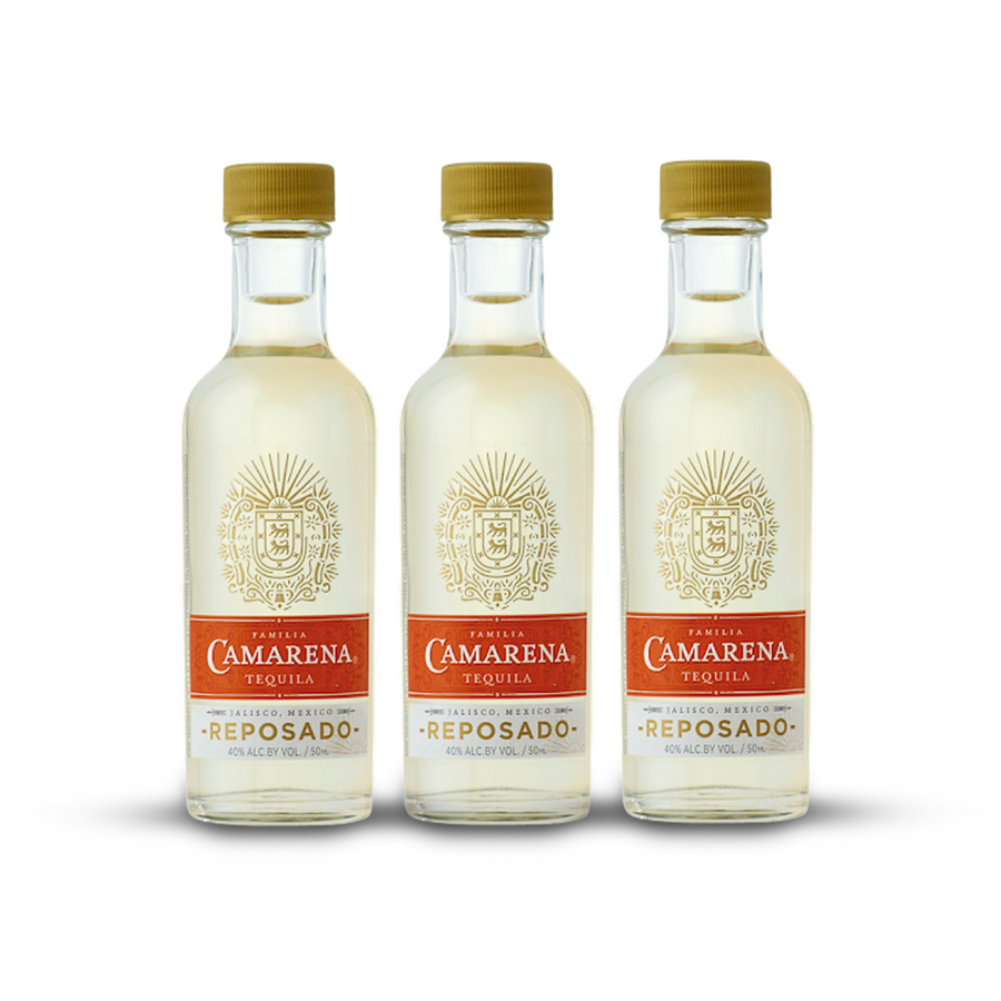 Pack de 3 Botellas Miniatura de Tequila Familia Camarena Reposado 50 ml