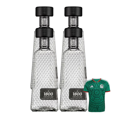 4 Tequila 1800 Añejo Cristalino 700 ml + Jersey Verde