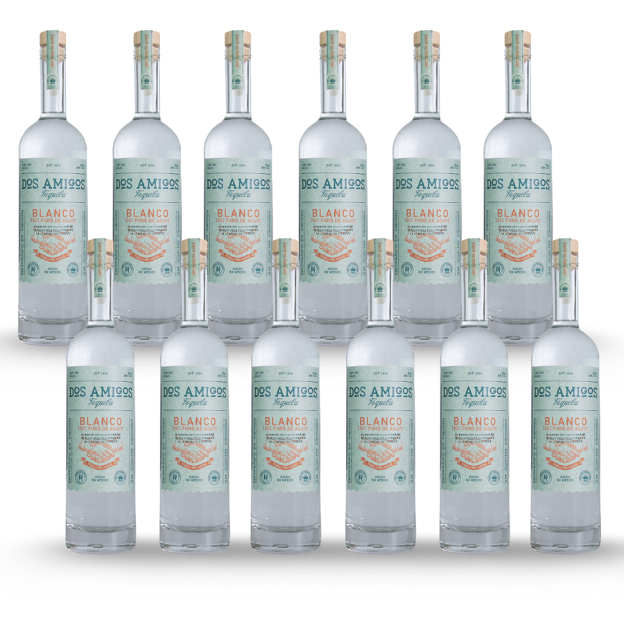 Pack de 12 Tequila Dos Amigos Blanco 750 ml