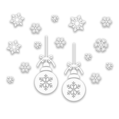 Vinil Decorativo Copos de Nieve + 2 Esferas Sin Pegamento