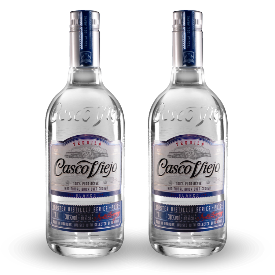 Pack de 2 Tequila Casco Viejo Blanco 100% de Agave 1L
