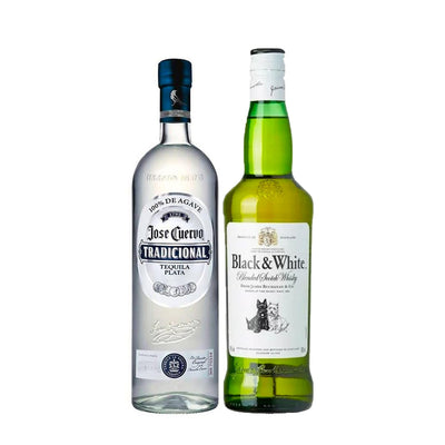 Tequila Jose Cuervo Tradicional Plata 950 ml + Whisky Black And White Blend 700 ml