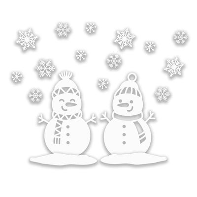 Vinil Decorativo Copos + Monos de Nieve Sin Pegamento
